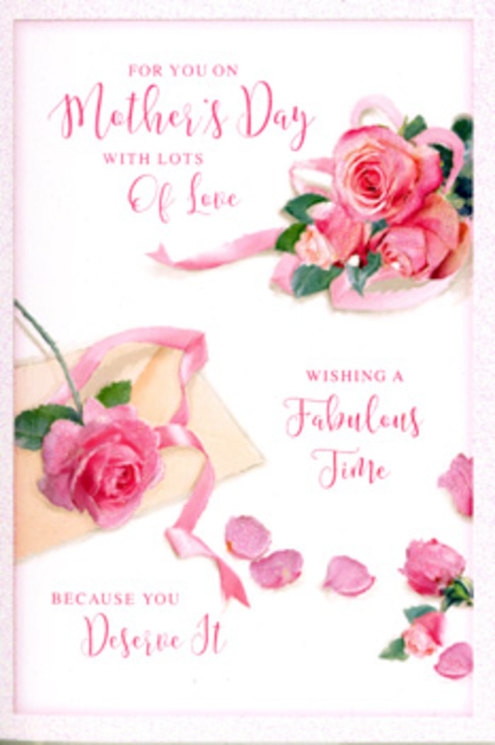 In this Mother's Day card design, the artwork unfolds like a small floral still life, carefully composed with the same care a florist brings to arranging a bouquet for a Peckham family celebration. Dominating the scene is a compact yet abundant grouping of pink roses, their petals layered in tight spirals that gradually loosen toward the outer edges. The shades of pink run from the softest blush to richer, medium pinks, giving each bloom a sense of gentle depth and maturity. Around the main cluster, a handful of rose petals is scattered with deliberate casualness, like confetti left on a table after a long, happy Mother's Day brunch on Choumert Road. Some petals are lying flat, others slightly cupped or curled, and their subtle shadows create a soft sense of dimension against the pale background. A wide, satin-like ribbon in a complementary pastel hue winds its way through and around the roses, adding an air of quiet luxury that recalls the finishing touches of a bespoke hand-tied bouquet prepared at Flowers Peckham. Flowing, hand-lettered script decorates the open space around the flowers, with words that curve and loop gracefully, visually echoing the shapes of the petals and ribbon. The overall lighting is gentle and diffused, with no harsh contrasts, as though the card is lit by a calm spring morning sky over Peckham Rye. This creates an atmosphere of intimacy and warmth, making the card feel like a cherished keepsake, the sort of heartfelt finishing touch that sits beside a vase of fresh blooms in a Peckham living room on Mother's Day.